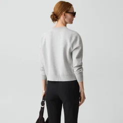 Cropped Crewneck Sweater in Light Bilen