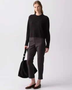 Cropped Crewneck Sweater in Cashmere