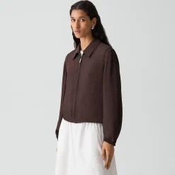 Cropped Jacket in Washed Twill
