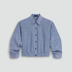 Cropped Shirt in Fluid Linen