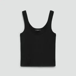 Cropped Tank Top in Stretch Nylon