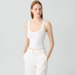 Cropped Tank Top in Stretch Nylon