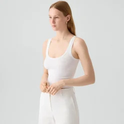 Cropped Tank Top in Stretch Nylon