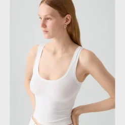 Cropped Tank Top in Stretch Nylon