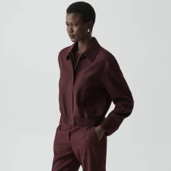 Cropped Track Jacket in Sleek Flannel