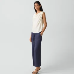 Cropped Wide-Leg Pant in Washed Twill