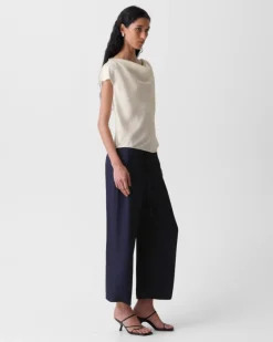 Cropped Wide-Leg Pant in Washed Twill