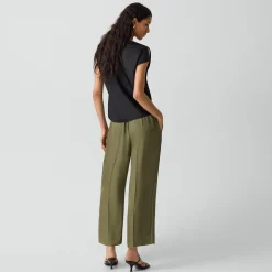 Cropped Wide-Leg Pant in Washed Twill