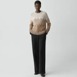 Diamond Weave Sweater in Felted Wool-Cashmere
