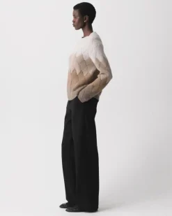 Diamond Weave Sweater in Felted Wool-Cashmere