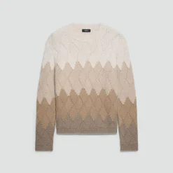 Diamond Weave Sweater in Felted Wool-Cashmere