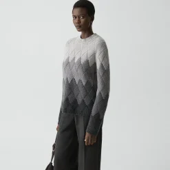 Diamond Weave Sweater in Felted Wool-Cashmere