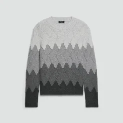 Diamond Weave Sweater in Felted Wool-Cashmere