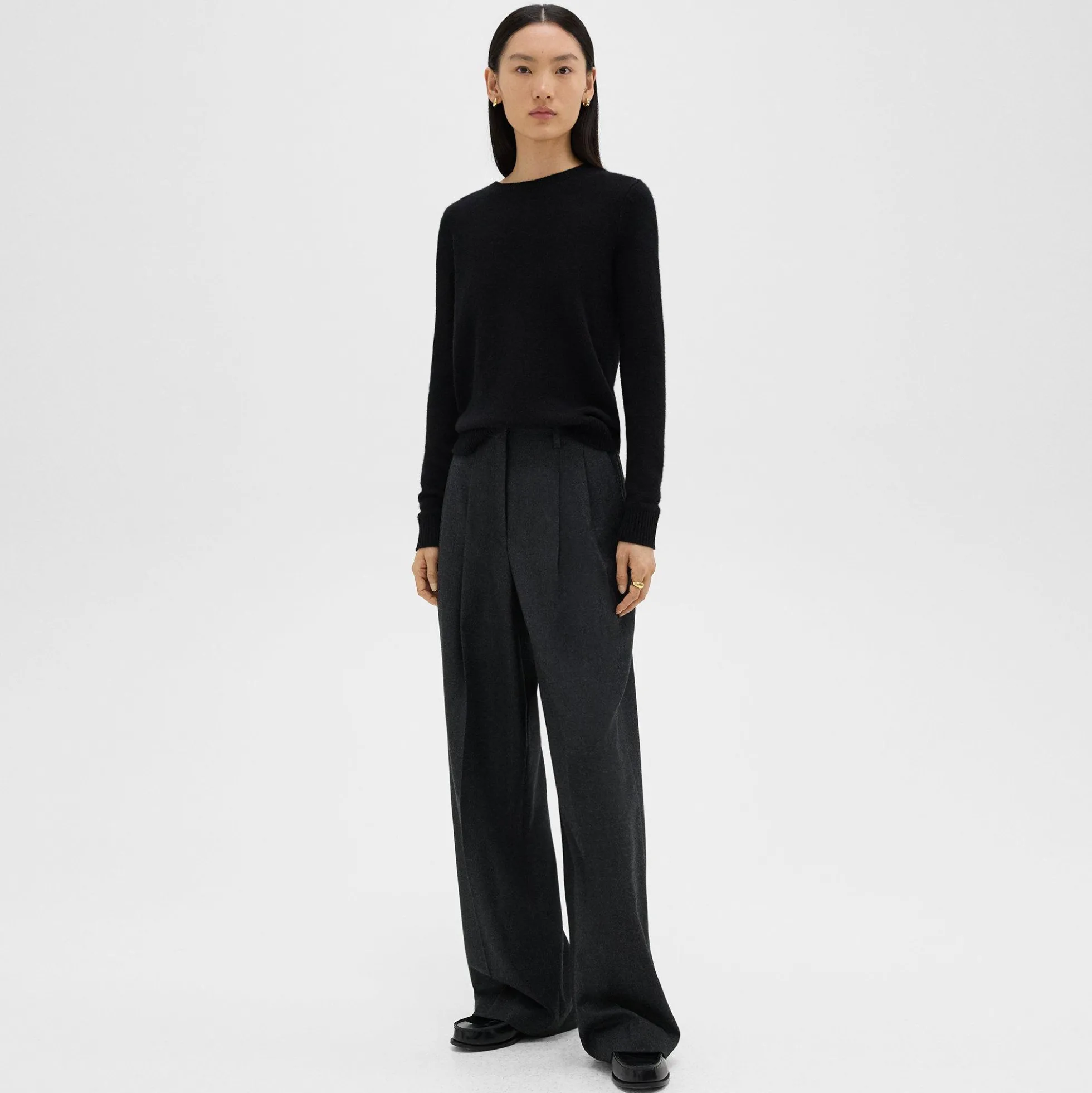 Double Pleat Pant, 29’’ in Sleek Flannel