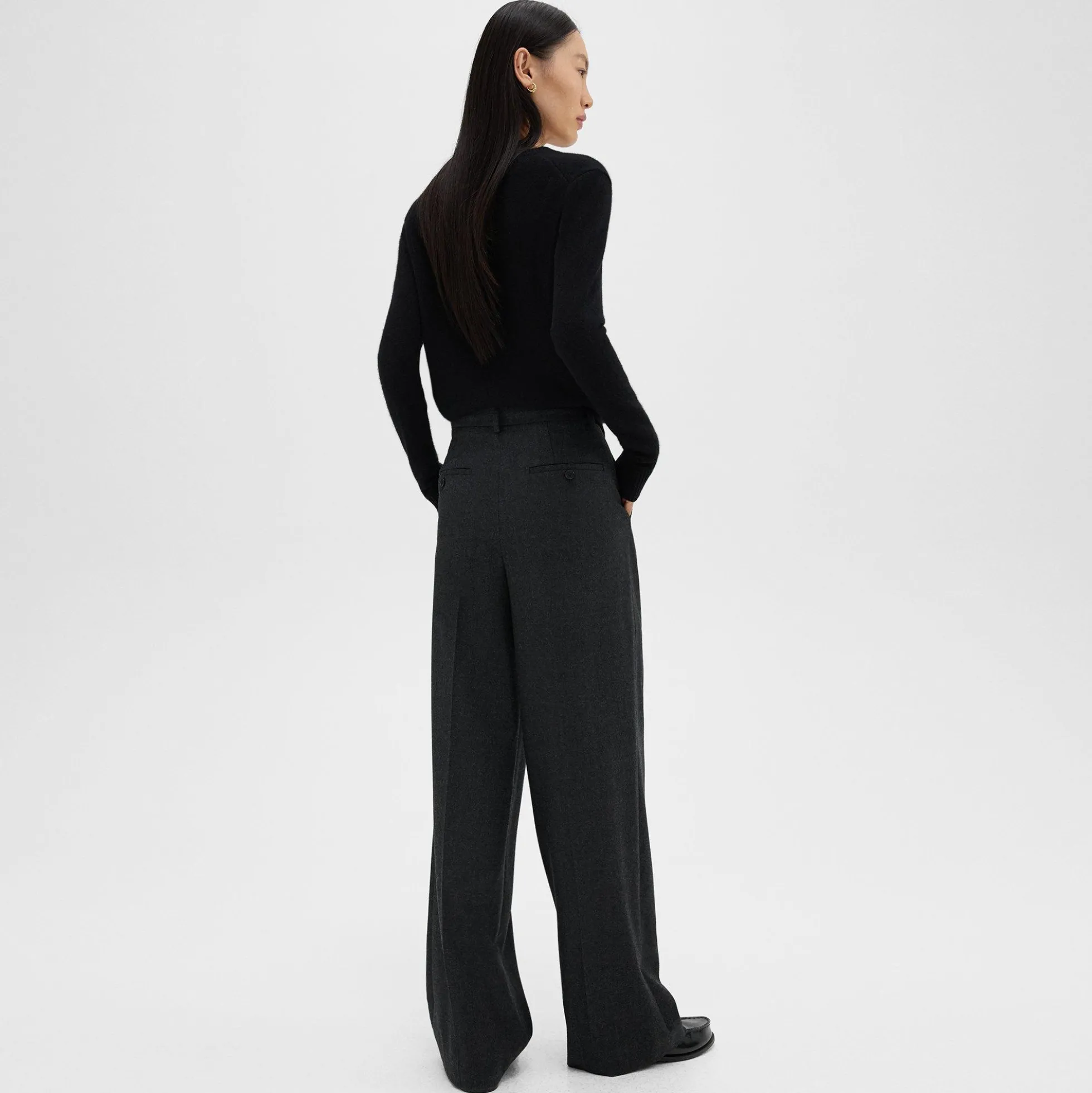 Double Pleat Pant, 29’’ in Sleek Flannel