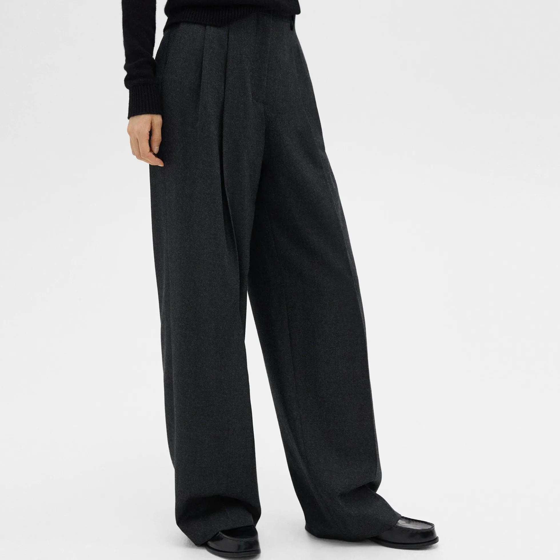 Double Pleat Pant, 29’’ in Sleek Flannel