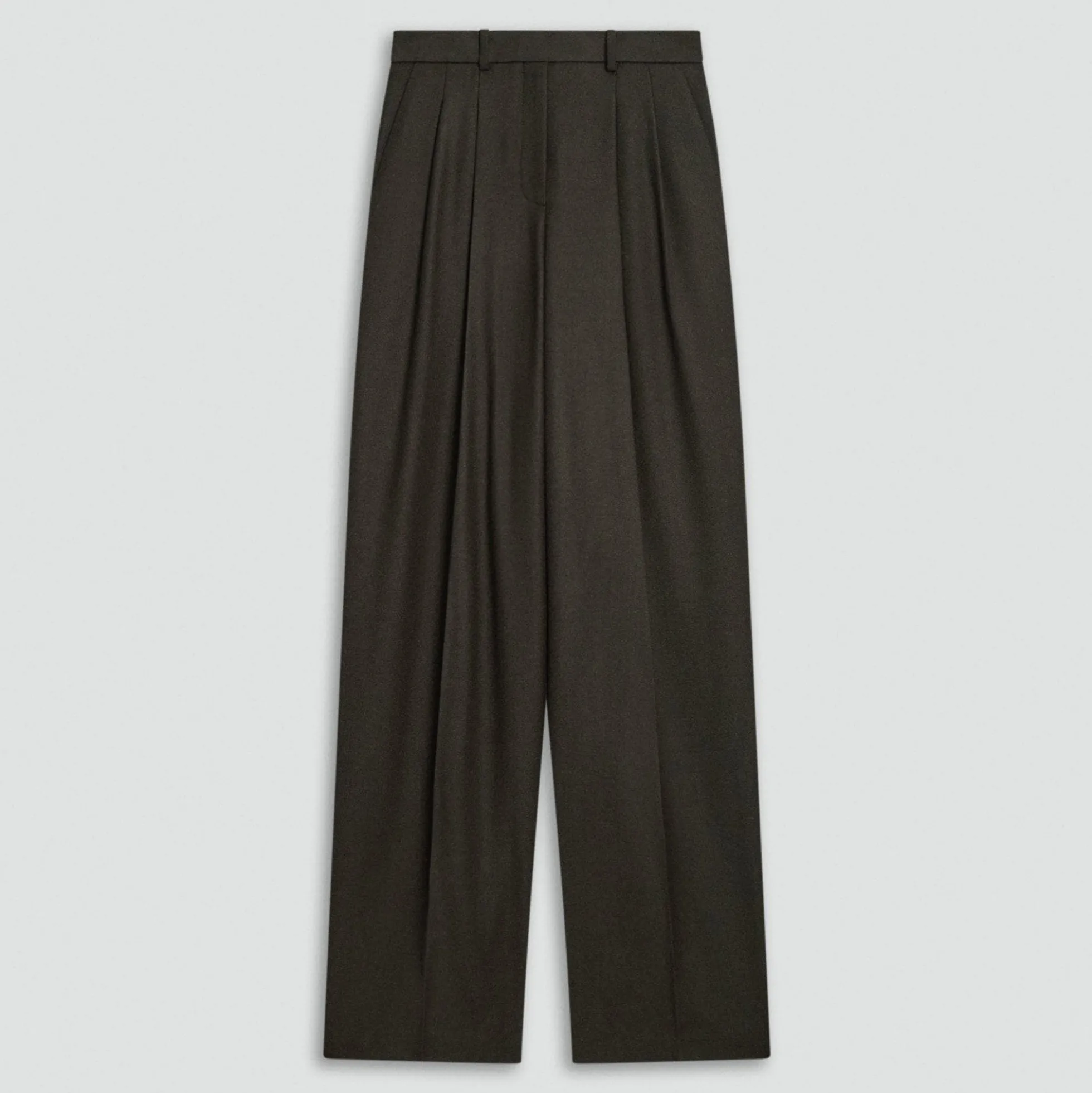 Double Pleat Pant, 33'' in Sleek Flannel