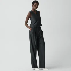 Double Pleat Pant, 33'' in Sleek Flannel