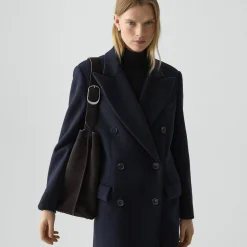 Double-Breasted Peacoat in Plush Melton