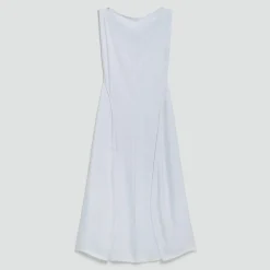 Draped Midi Dress in Washed Twill