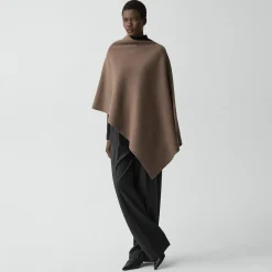 Draped Poncho in Felted Wool-Cashmere