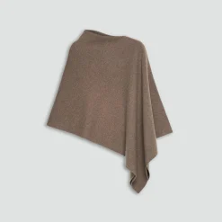 Draped Poncho in Felted Wool-Cashmere
