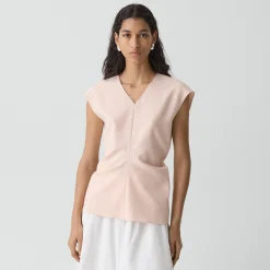 Draped V-Neck Top in Admiral Crepe