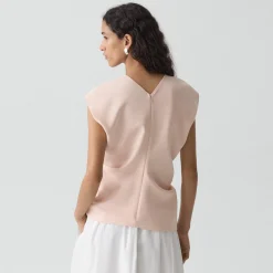 Draped V-Neck Top in Admiral Crepe