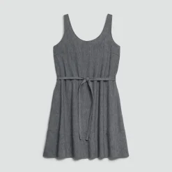 Fit-and-Flare Tank Dress in Fluid Linen