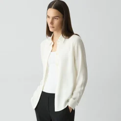 Fitted Shirt in Silk Georgette