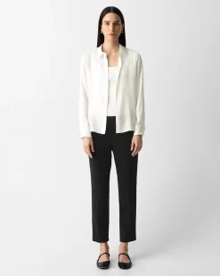 Fitted Shirt in Silk Georgette