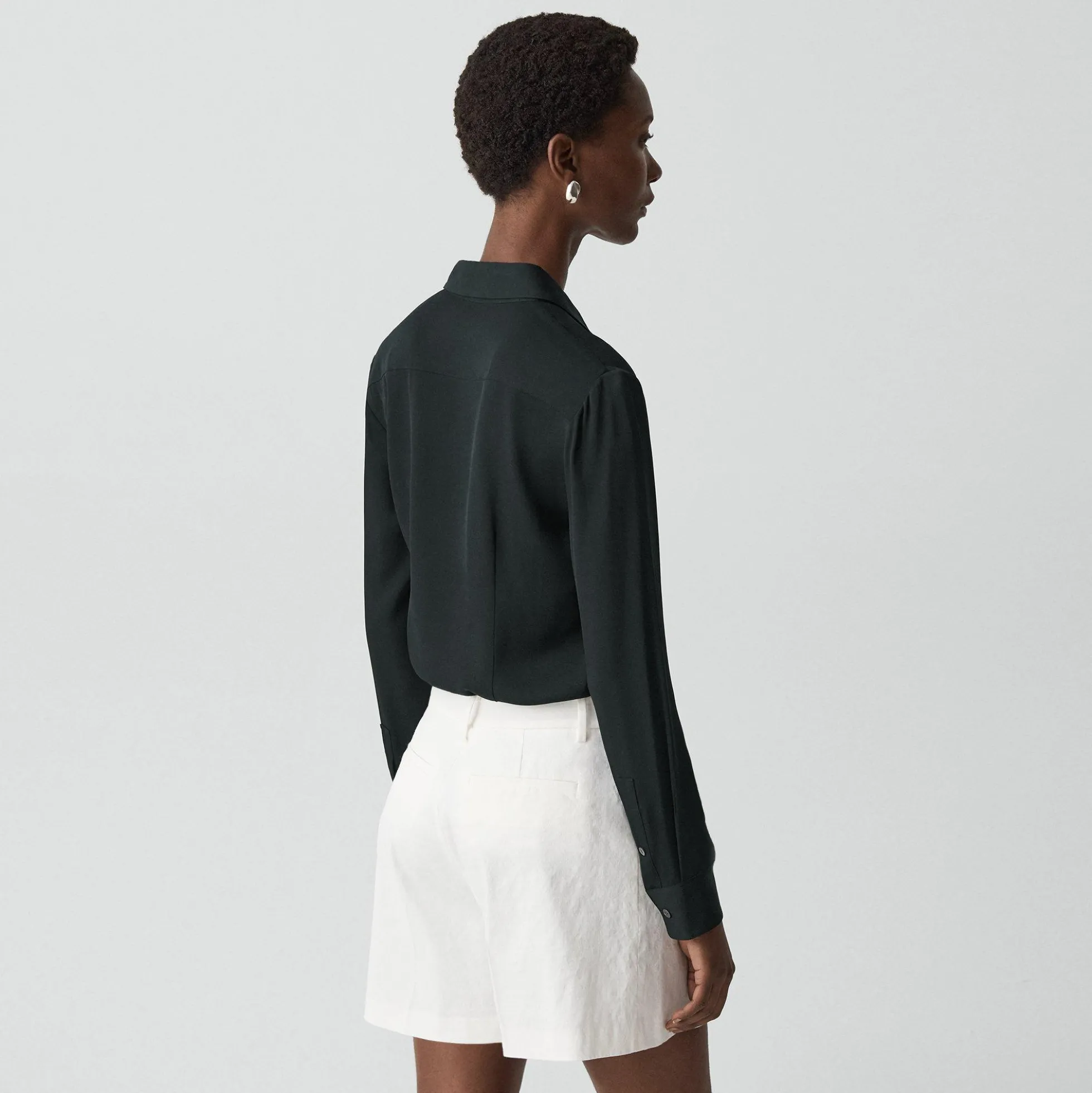 Fitted Shirt in Silk Georgette