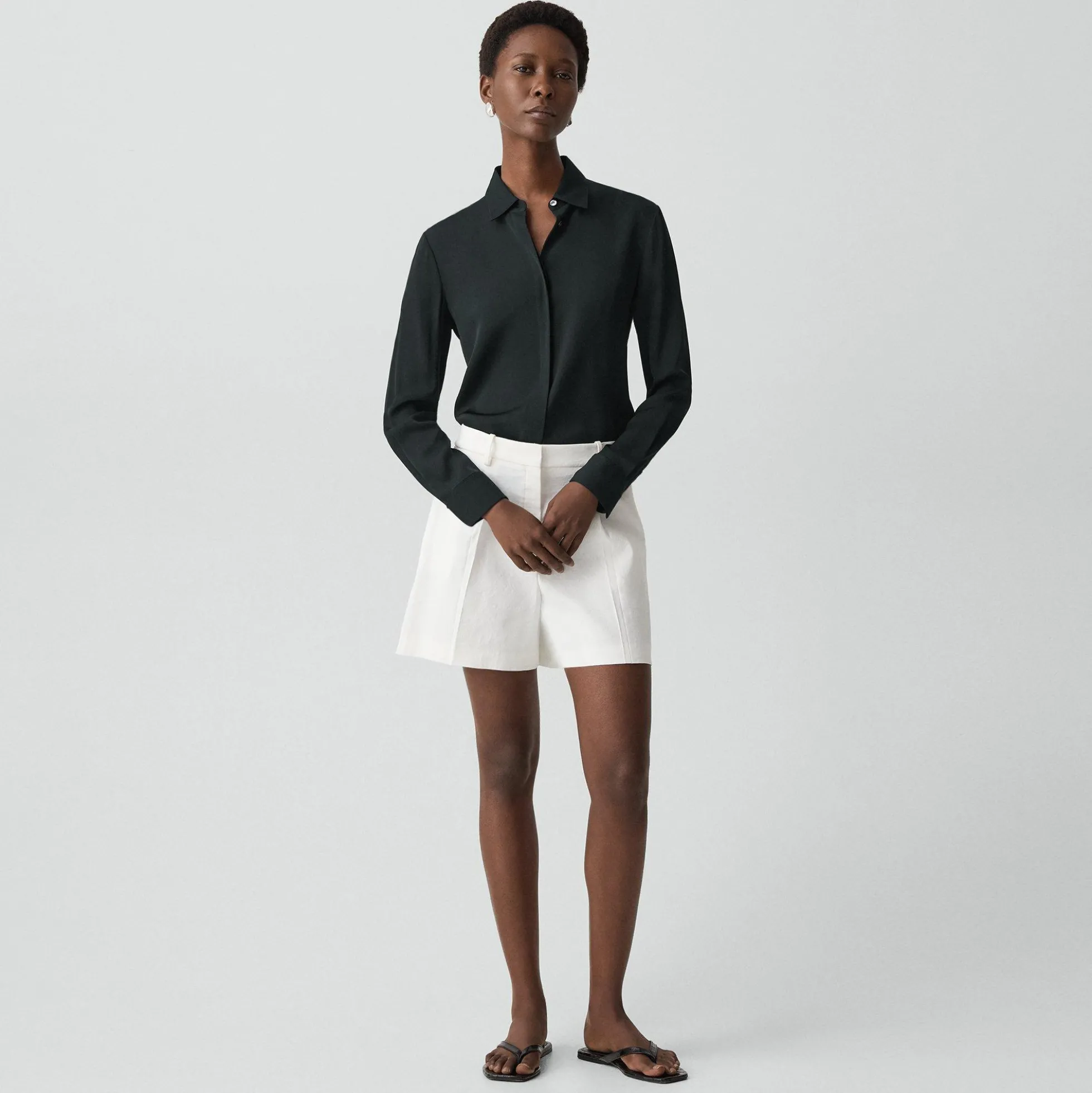Fitted Shirt in Silk Georgette