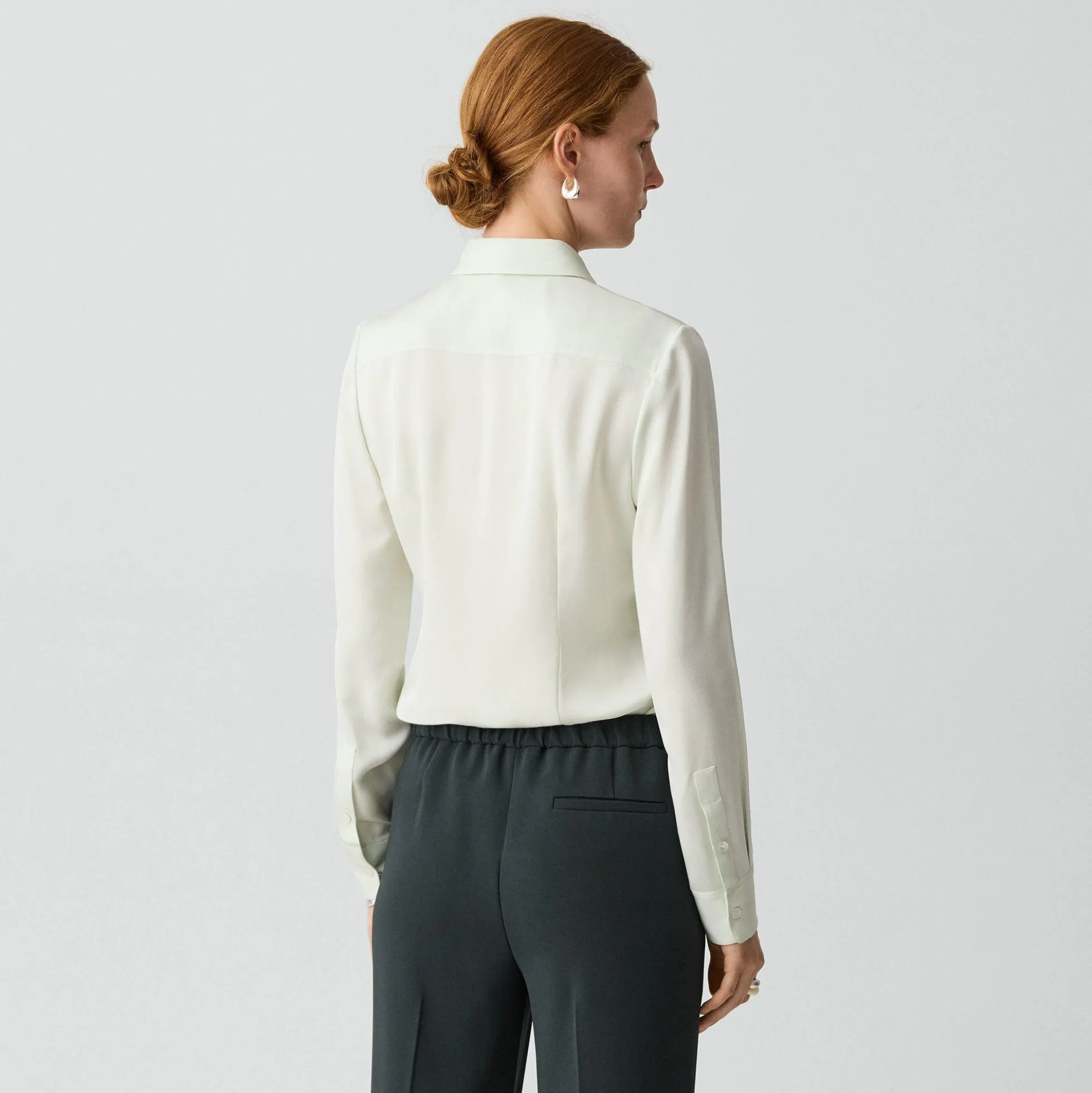 Fitted Shirt in Silk Georgette