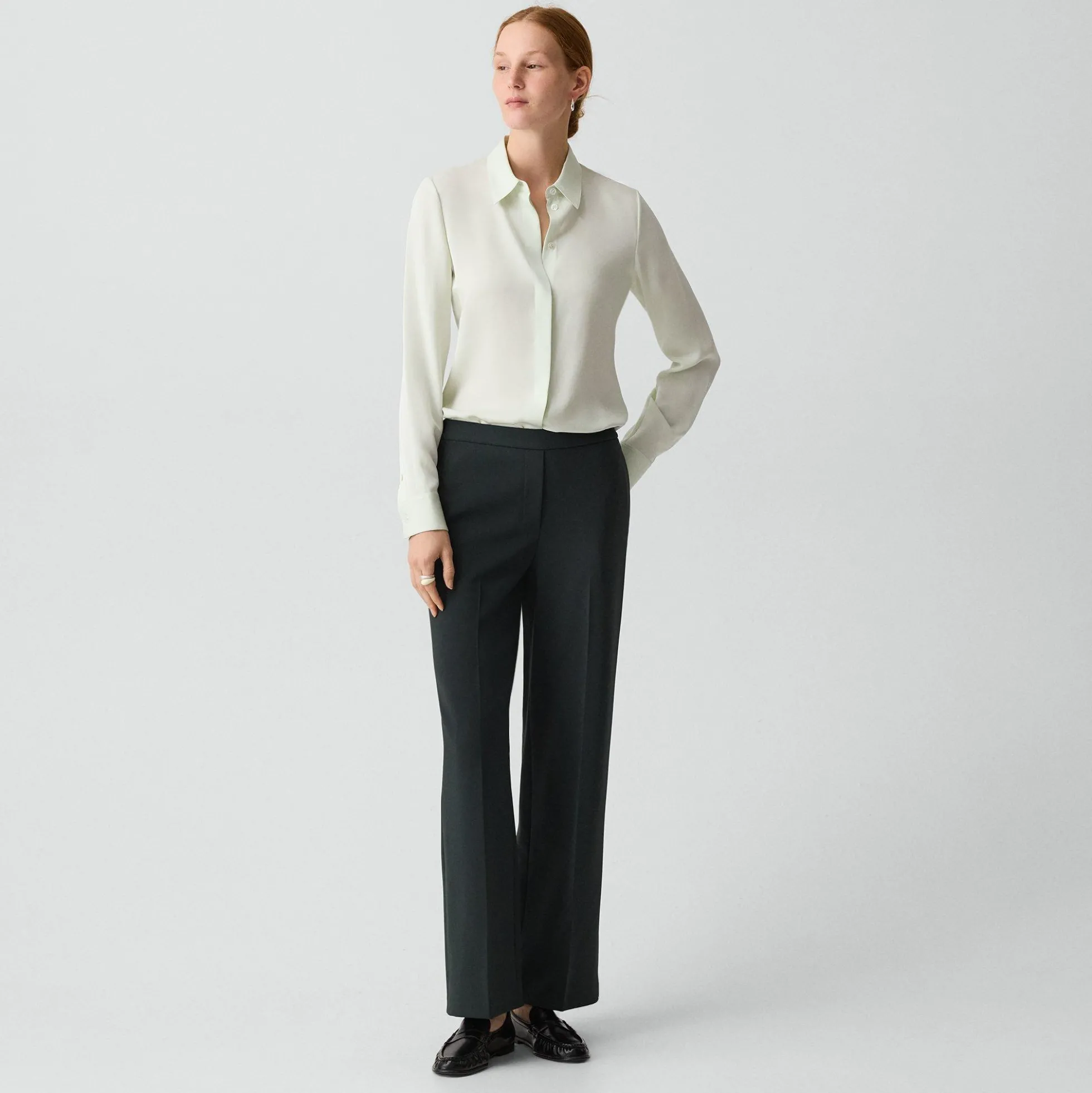Fitted Shirt in Silk Georgette