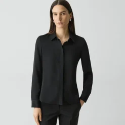 Fitted Shirt in Silk Georgette
