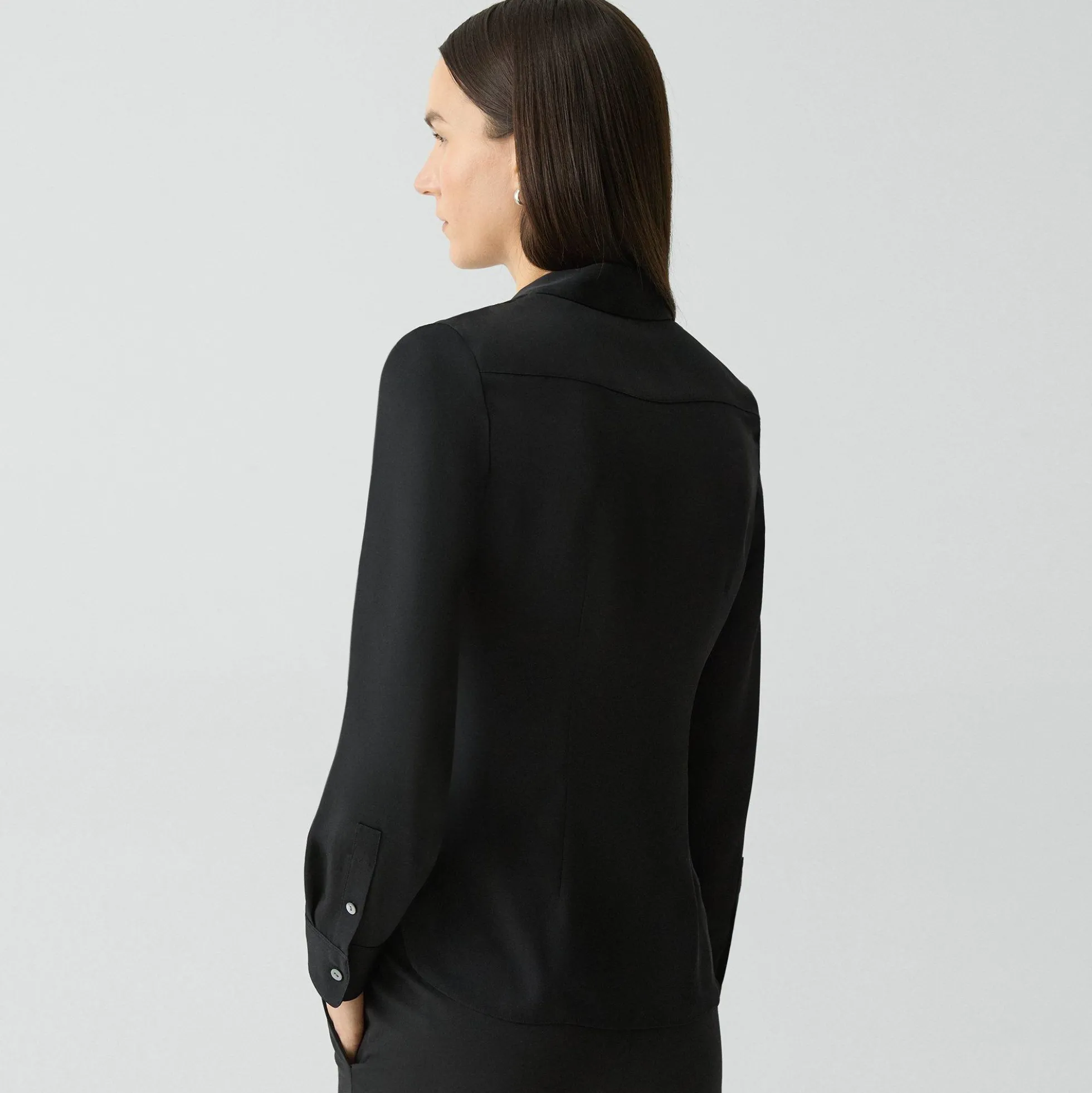 Fitted Shirt in Silk Georgette
