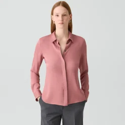 Fitted Shirt in Silk Georgette