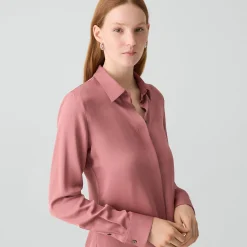 Fitted Shirt in Silk Georgette