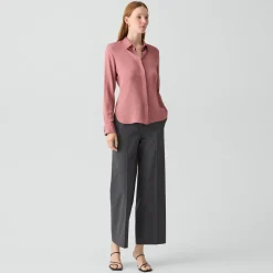 Fitted Shirt in Silk Georgette