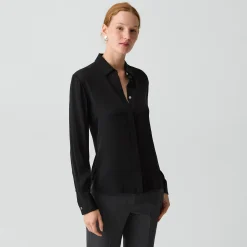 Fitted Shirt in Washable Silk Georgette