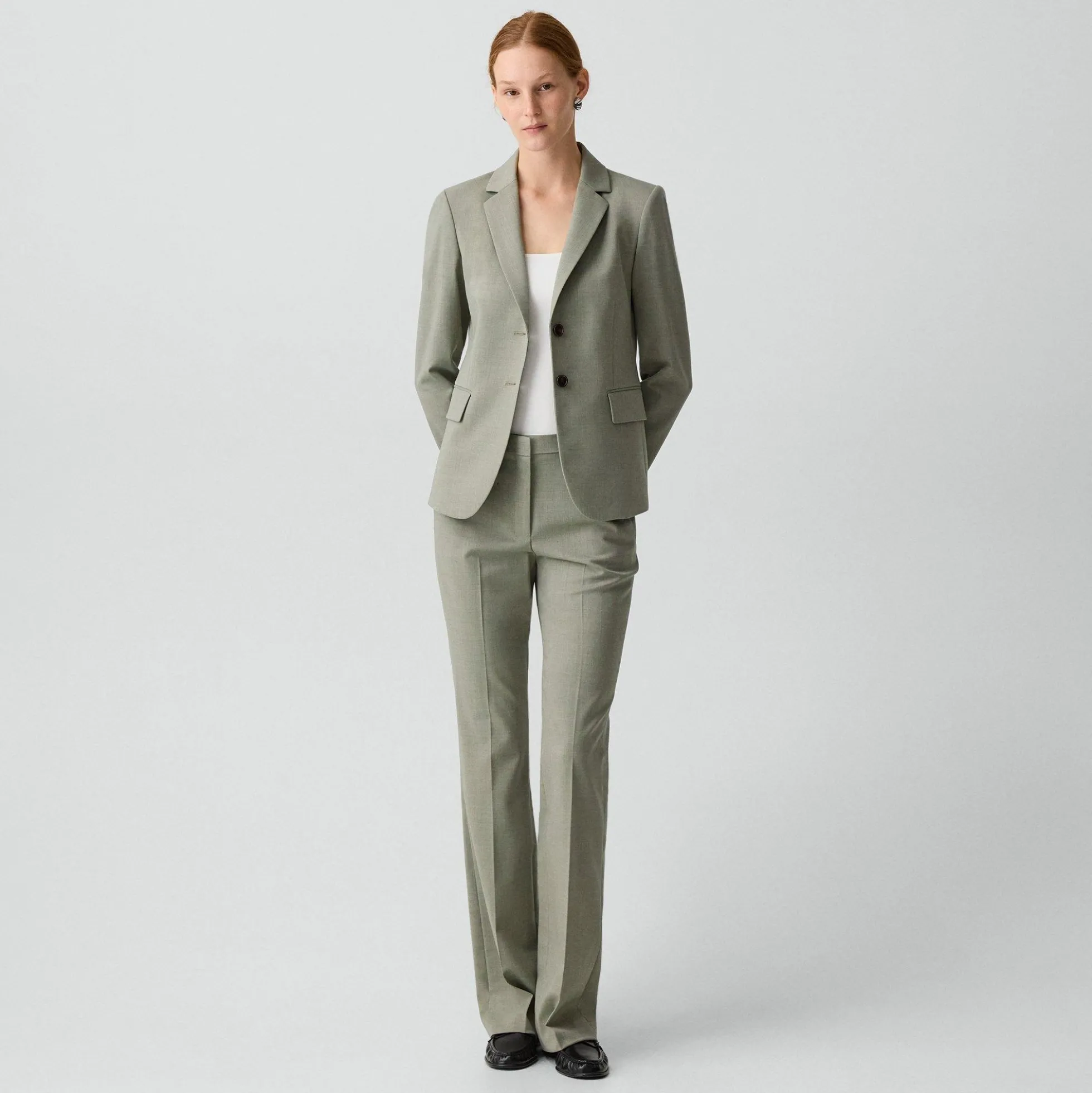 Flared Pant, 29'' in Wool Gabardine