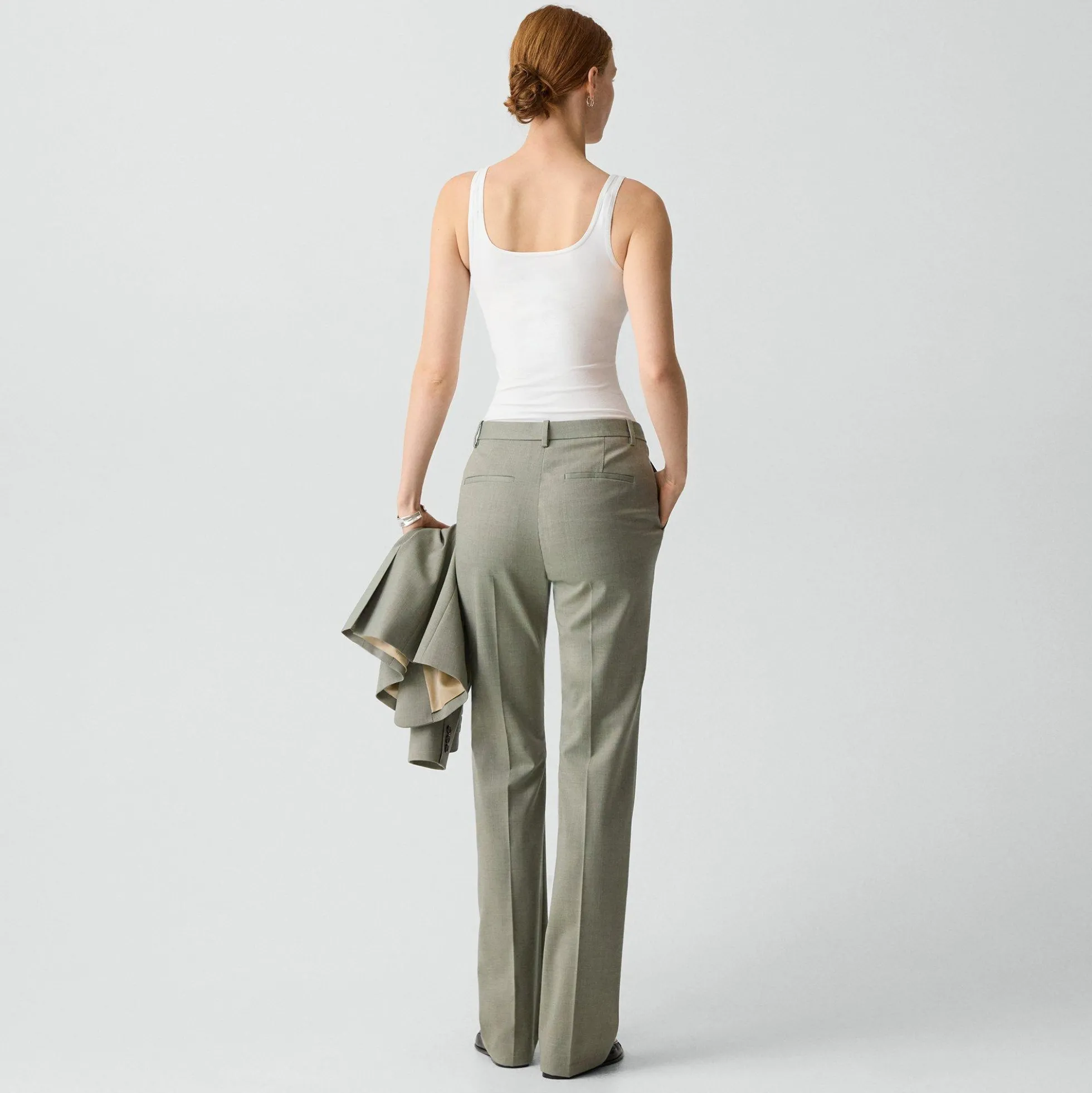 Flared Pant, 29'' in Wool Gabardine
