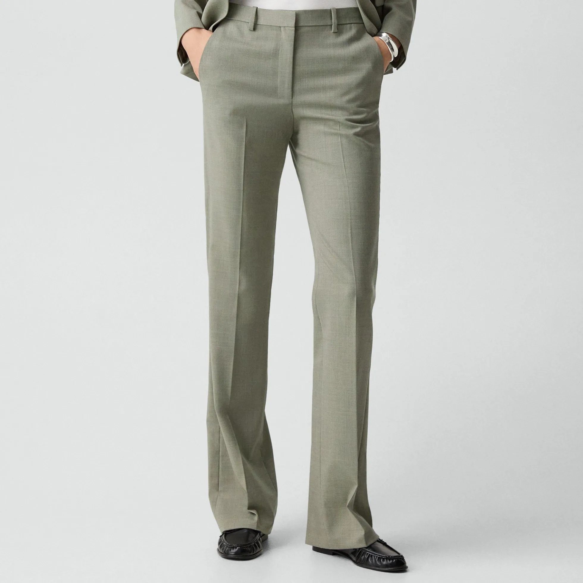 Flared Pant, 29'' in Wool Gabardine