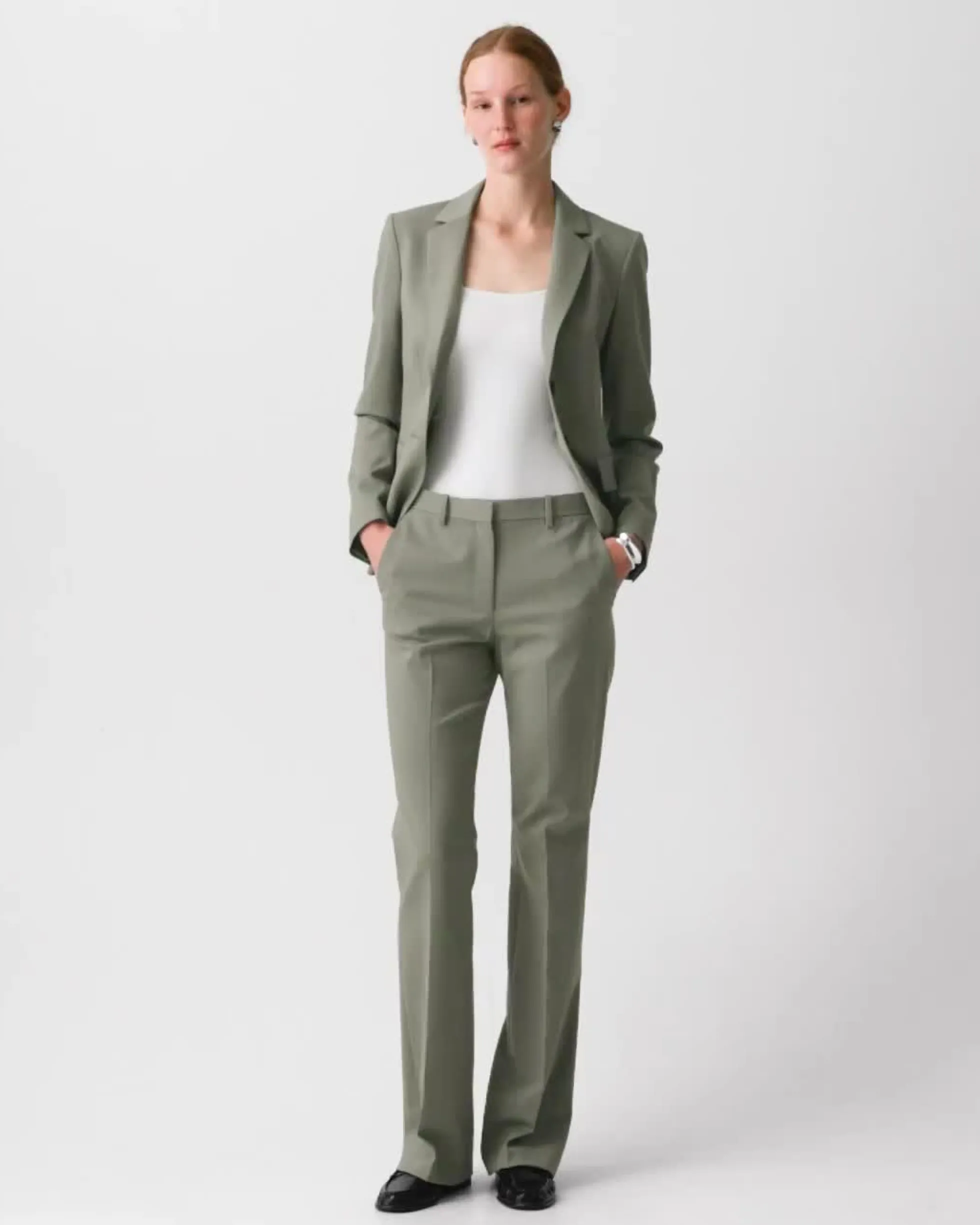 Flared Pant, 29'' in Wool Gabardine