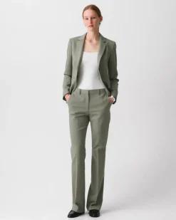 Flared Pant, 34'' in Wool Gabardine
