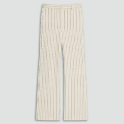 Flared Pant in Striped Crepe Jersey
