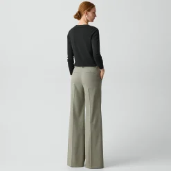 Fluid Flare Pant, 30'' in Wool Gabardine