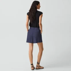 Fluid Pleat Short in Washed Twill