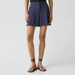 Fluid Pleat Short in Washed Twill